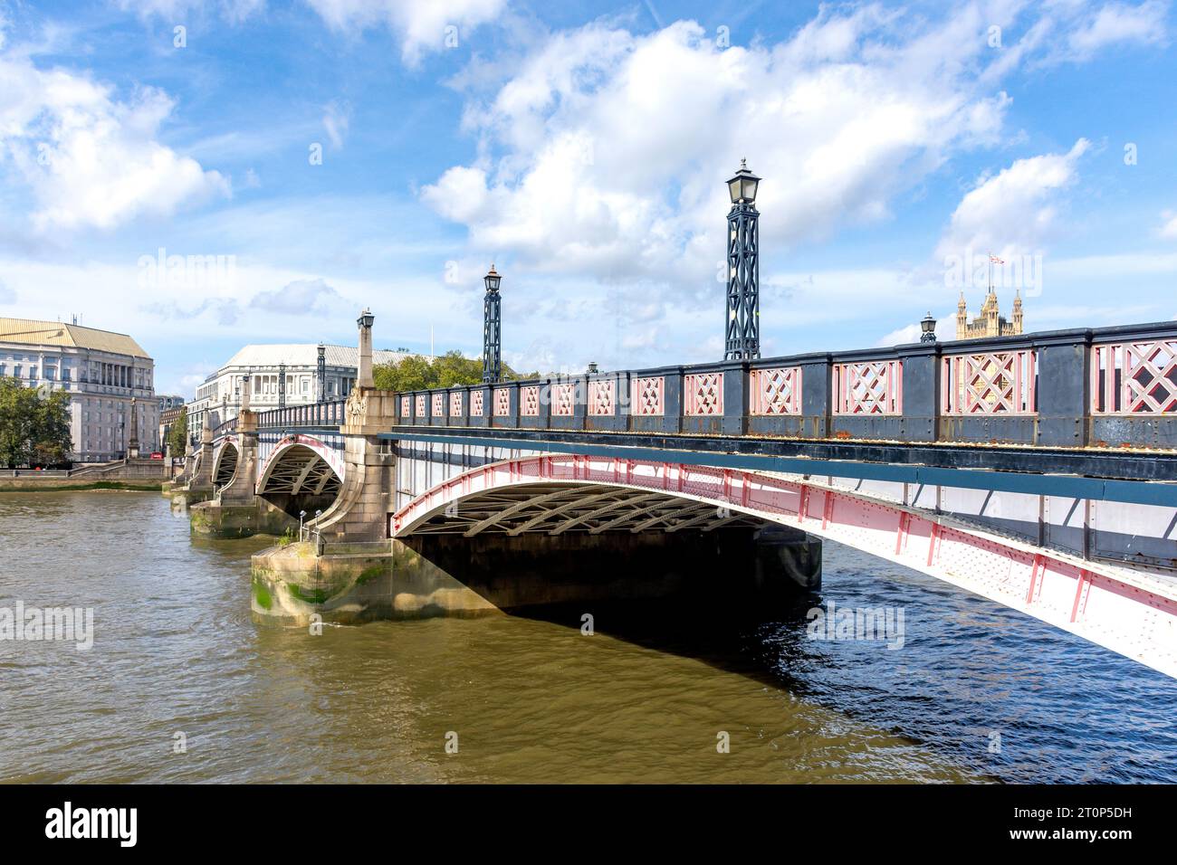 Lambeth Bridge over River Thames, South Bank, London Borough of Lambeth, Greater London, England, United Kingdom Stock Photo