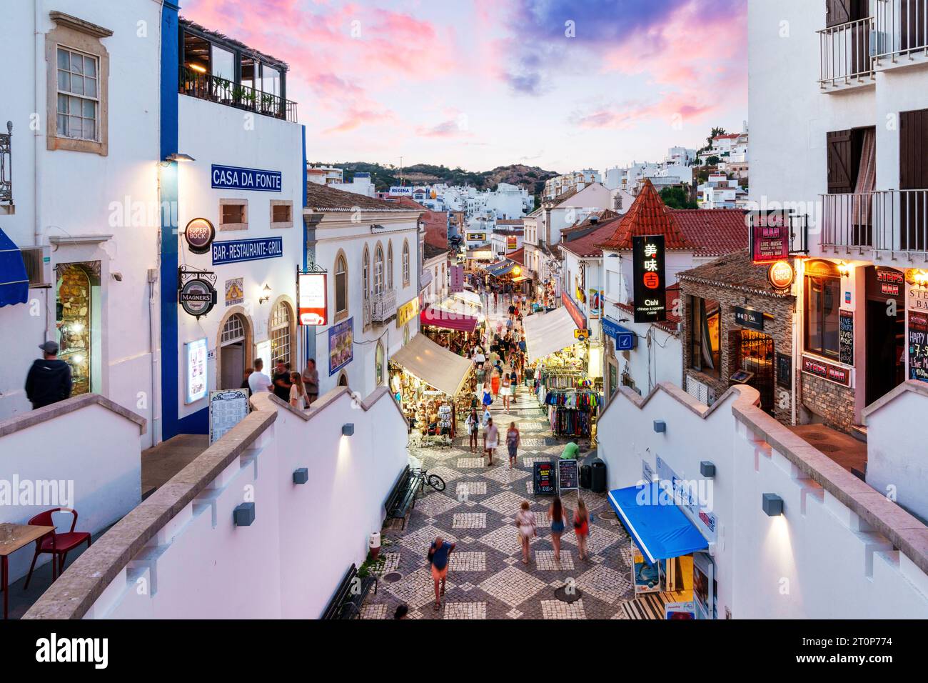 Old Town Albufeira Faro District Algarve Portugal Europe Stock Photo 