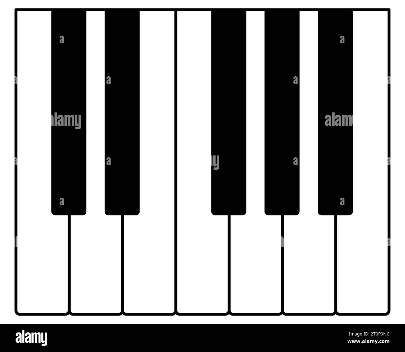 Piano keys one octave illustration stock vector image art alamy