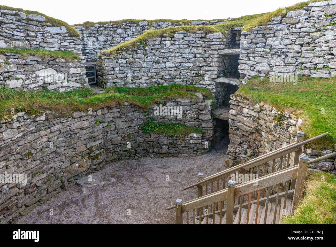 Interior of Clickimin Broch, an historic site in Lerwick, Mainland, Shetland, Scotland, UK Stock Photo