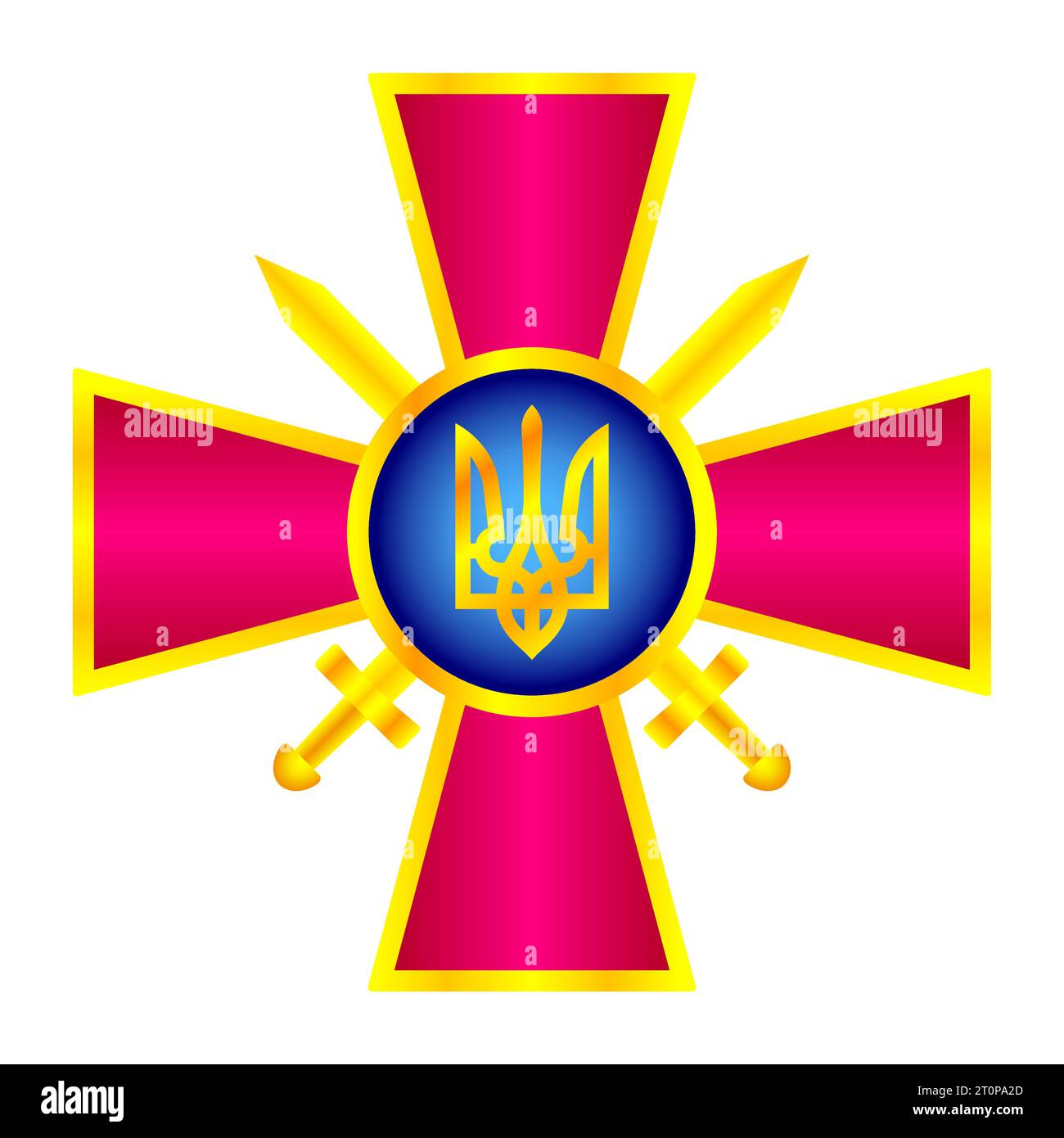 Ukrainian Armed Ground Forces coat of arms illustration Stock Vector
