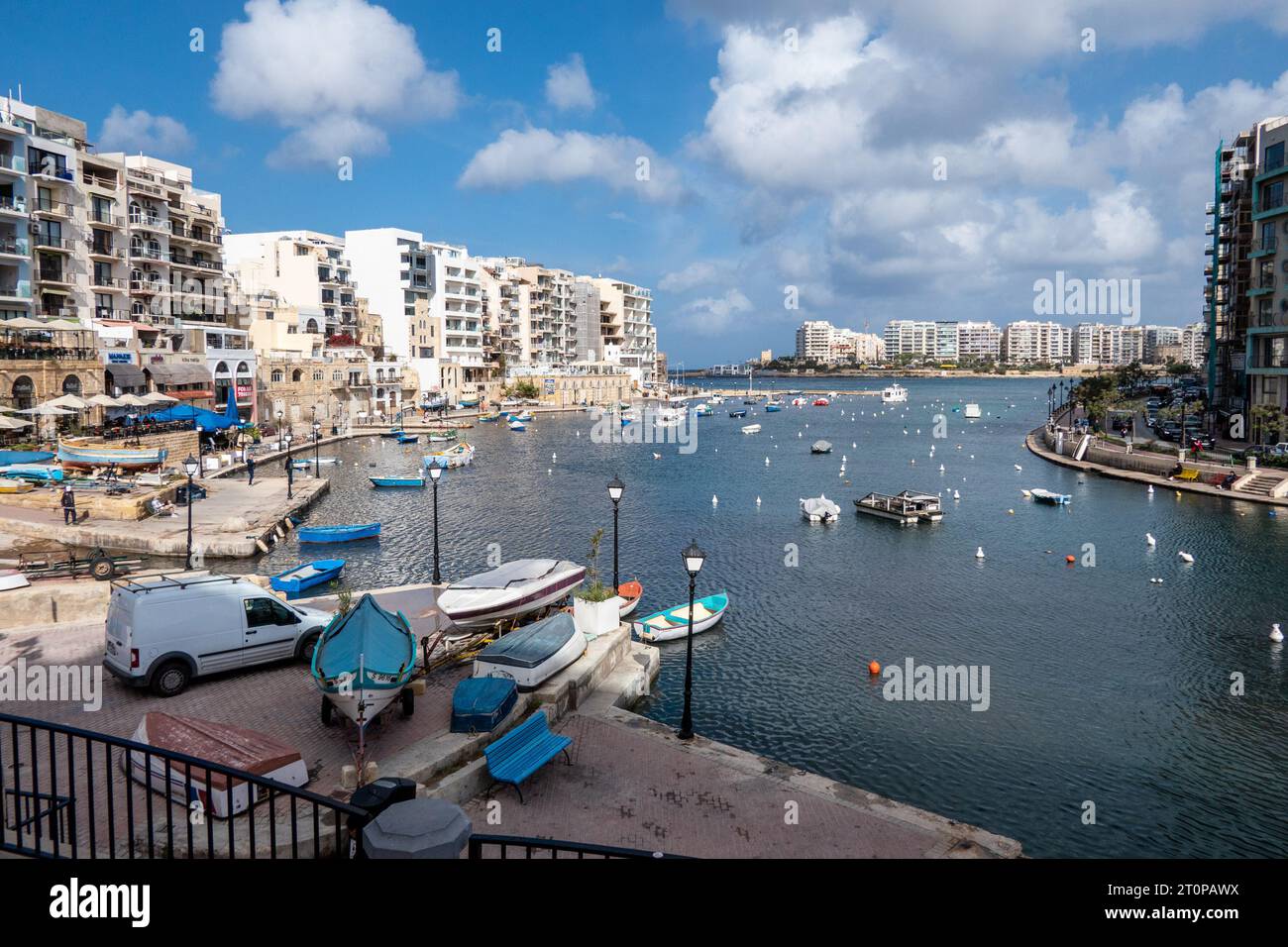 Spinola Bay, Malta, May 2, 2023. Spinola Bay is one of the most ...