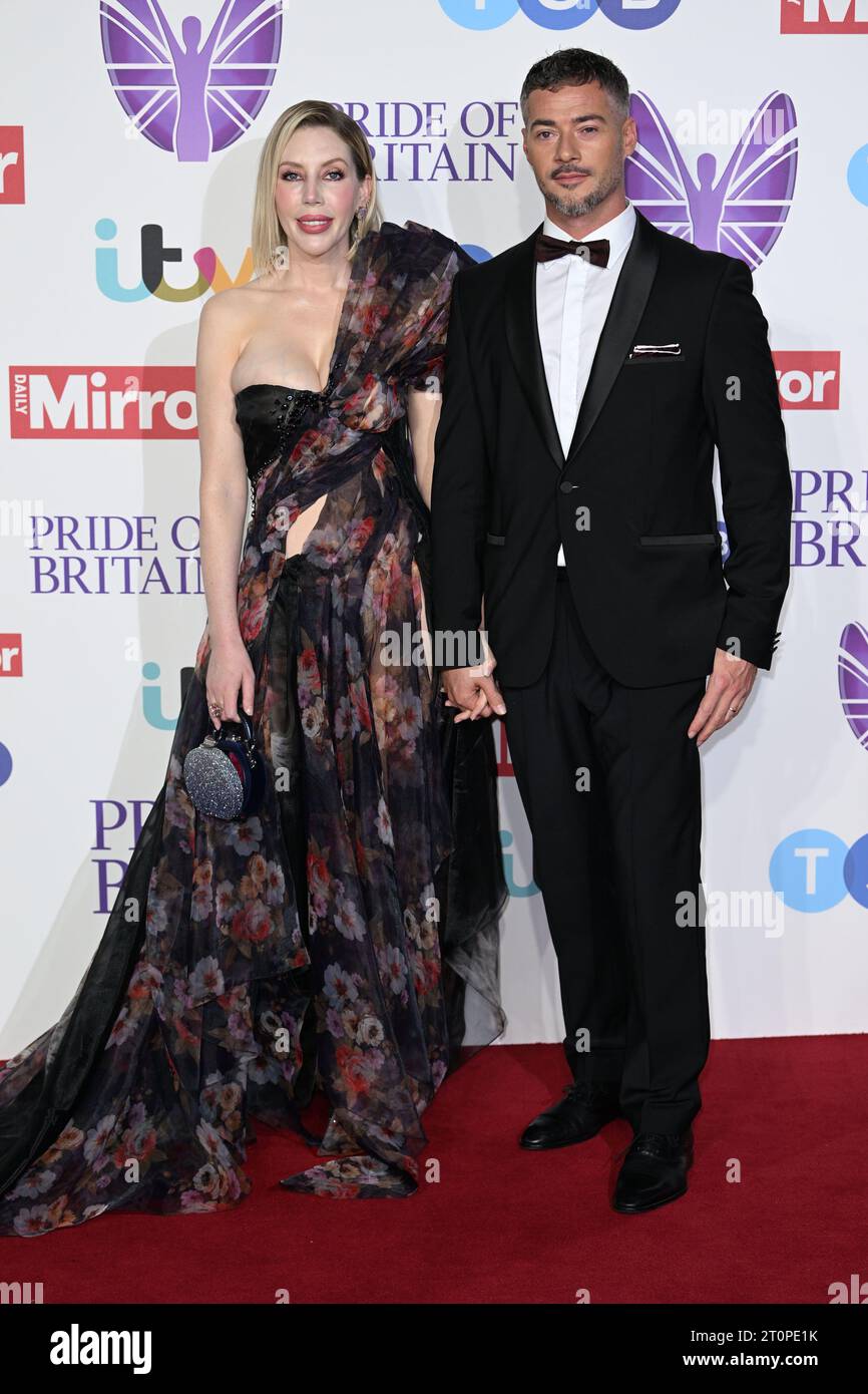 Katherine Ryan and Bobby Kootstra arrives for the Pride of Britain Awards at the Grosvenor House Hotel, London. Picture date: Sunday October 8, 2023. Stock Photo