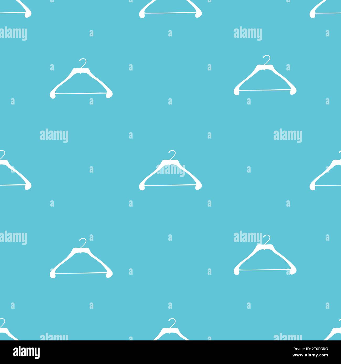 Clothes hangers seamless pattern. Diagonal minimalist pattern of empty hangers turned in