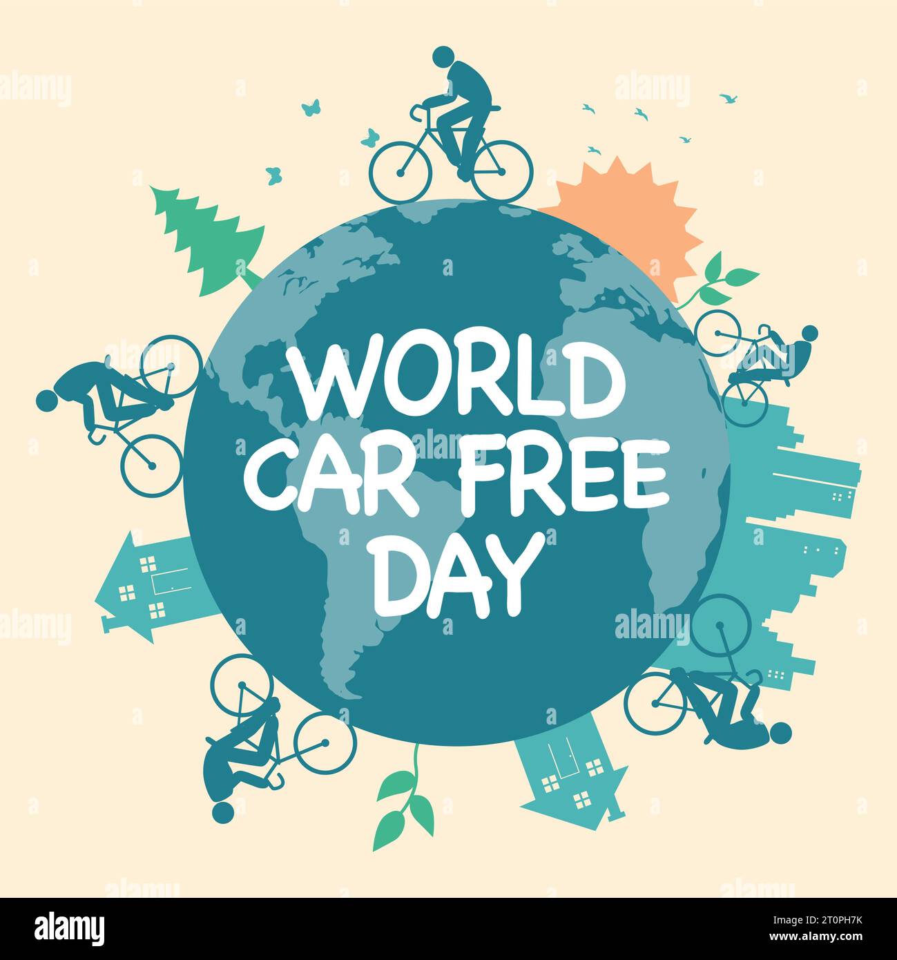 Vector illustration for World Car Free Day icon Stock Vector Image