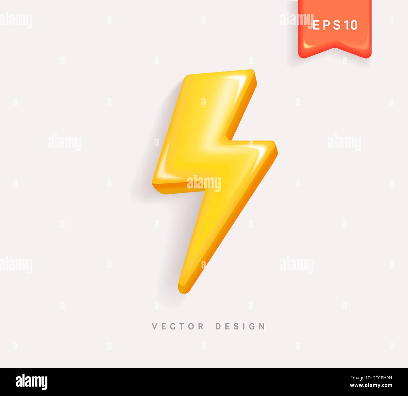 Flash lightning isolated symbol,thunderbolt energy Stock Vector
