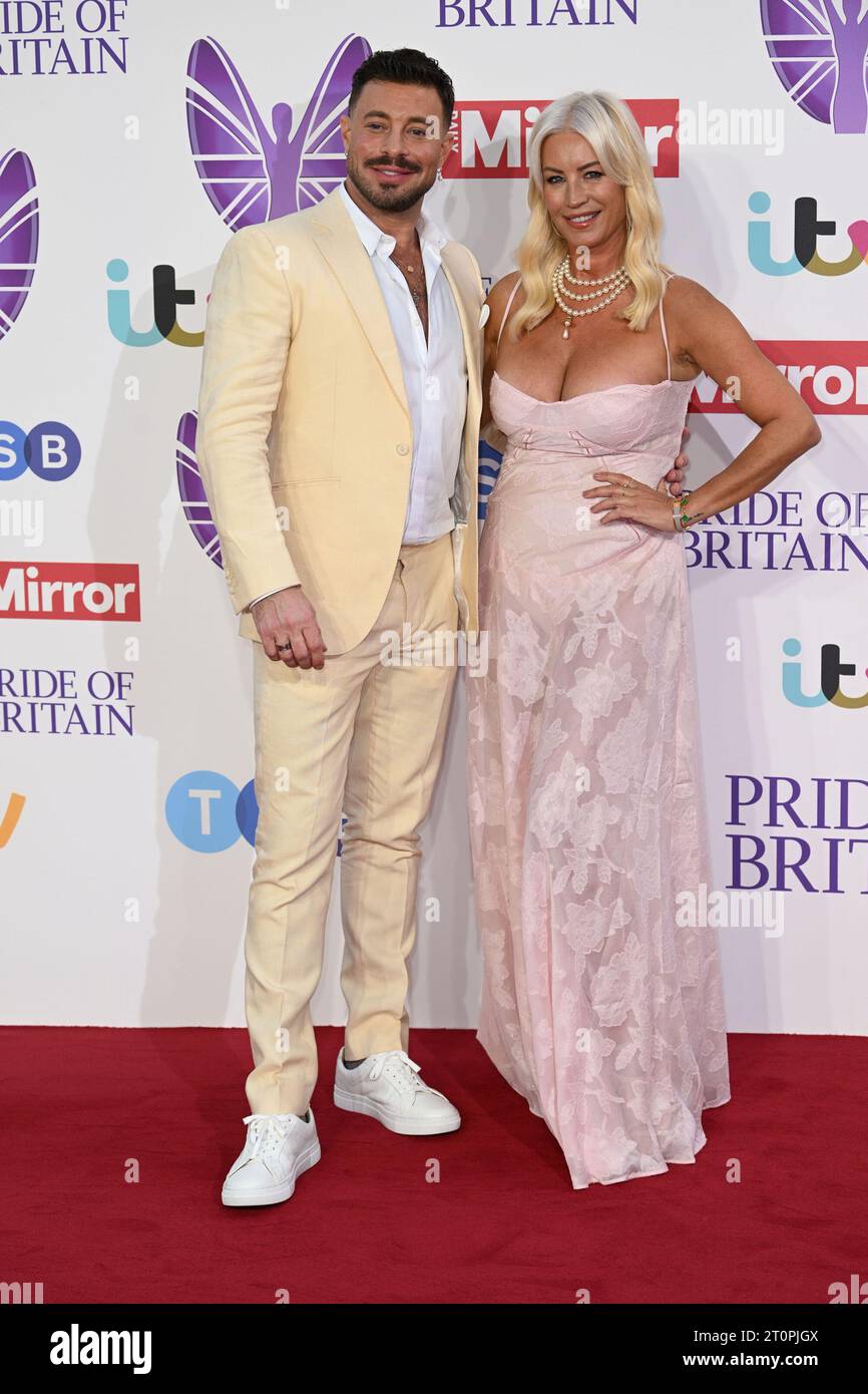 Duncan James and Denise van Outen arrive for the Pride of Britain