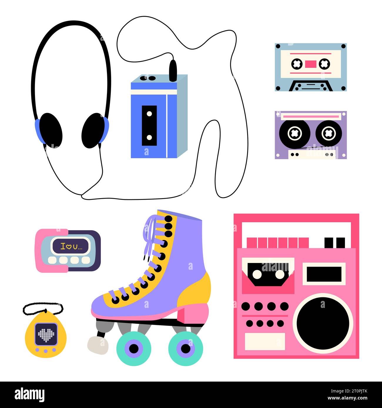 Classic 90s and 80s gadgets vector set Stock Vector