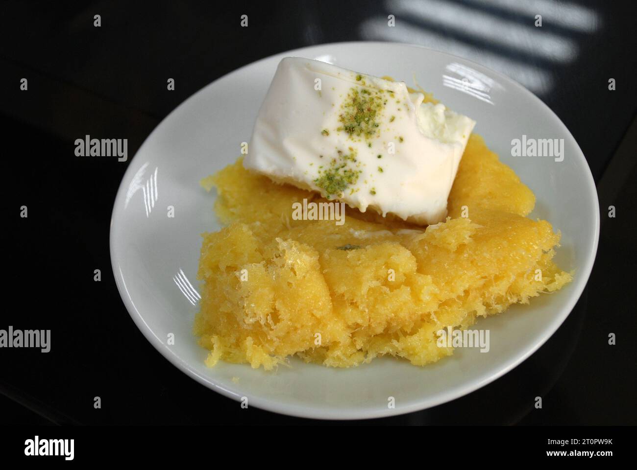 cheese halva with ice cream in Istanbul Stock Photo Alamy