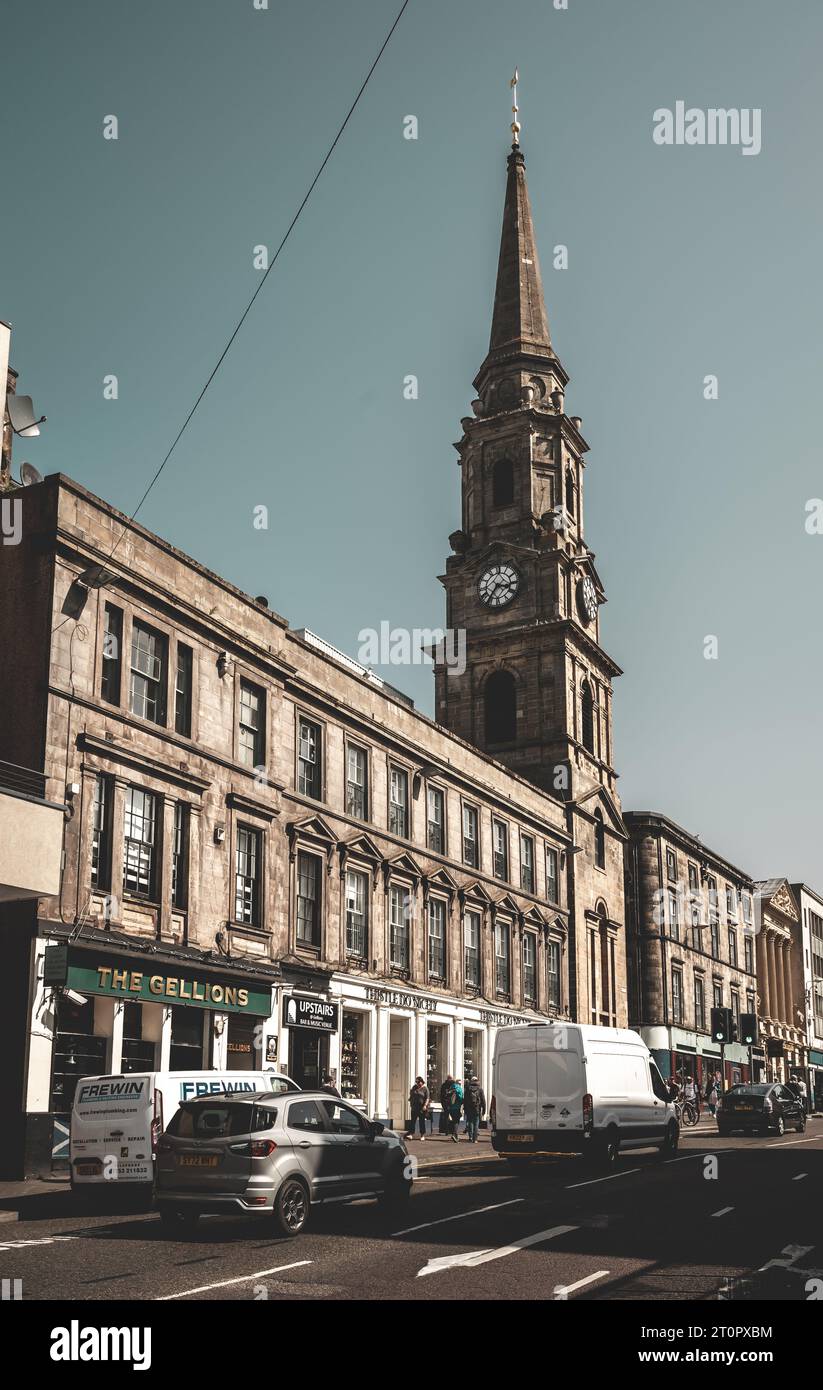 Inverness Town Steeple Tolbooth clock tower with city street in front ...