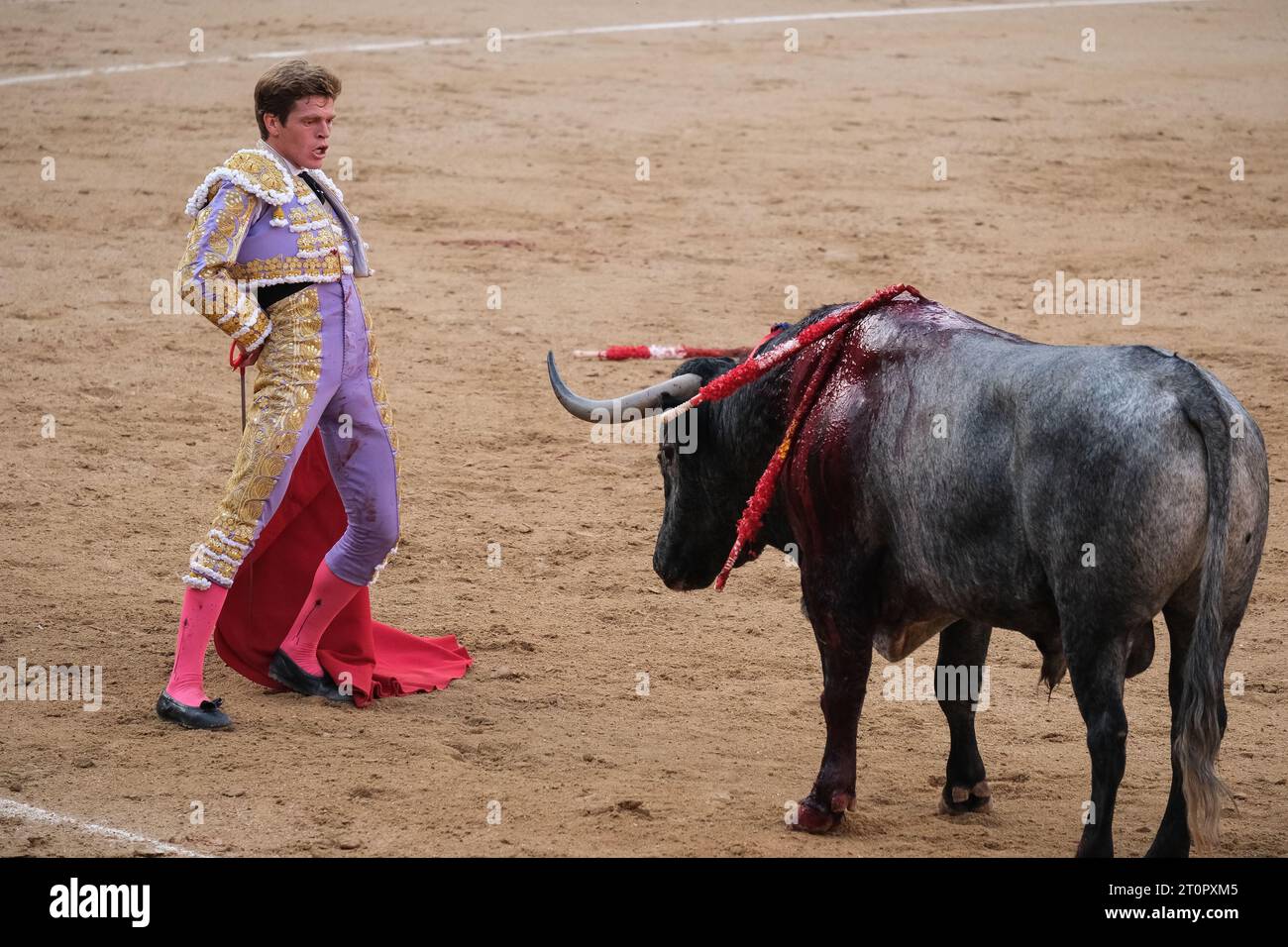The bullfighter Borja Jimenez during the bullfight of the feria de otoño in the Plaza de las Ventas de Madrid, October 8, 2023 Spain Stock Photo