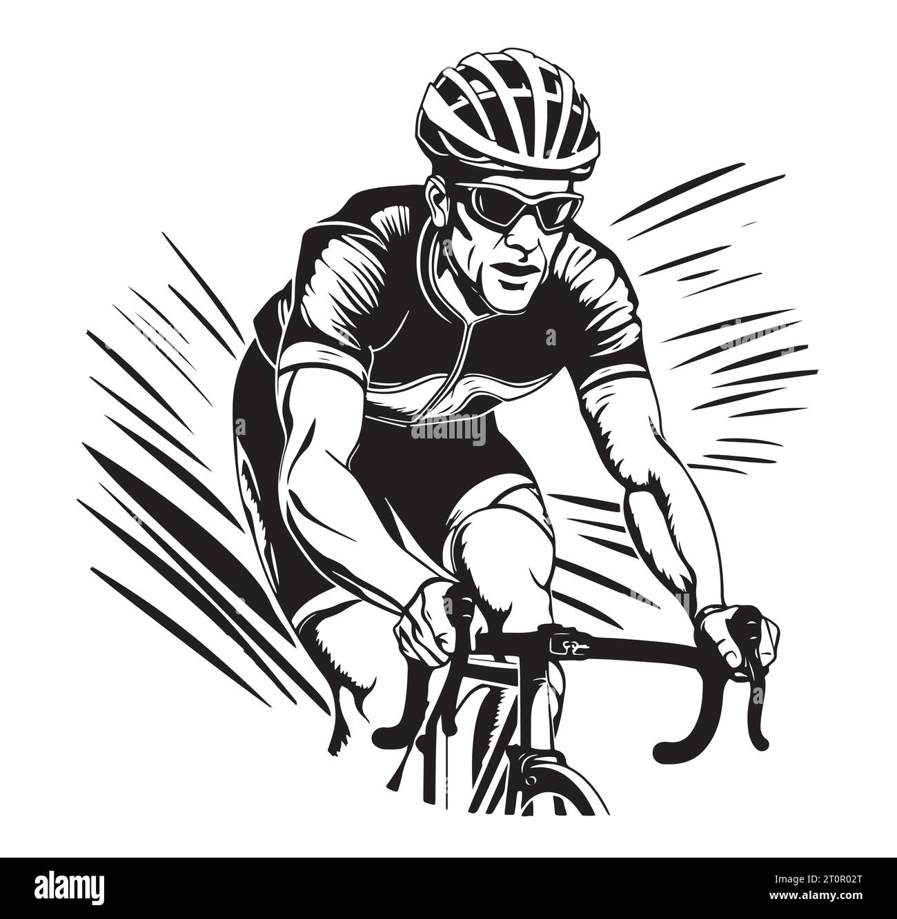 Cyclist emblem sketch hand drawn Vector Sport competition Stock Vector