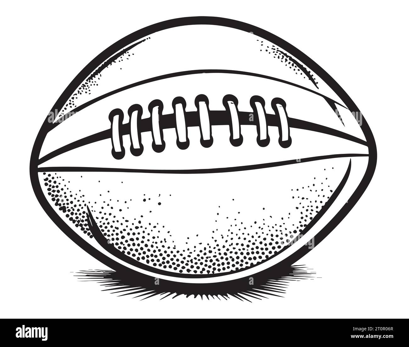 American football ball emblem sketch hand drawn Vector illustration Sports Stock Vector