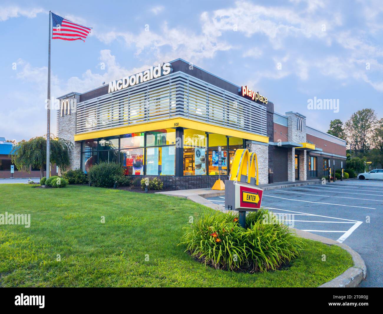 Whitesboro, New York Aug 9, 2023 Landscape Closeup View of McDonald