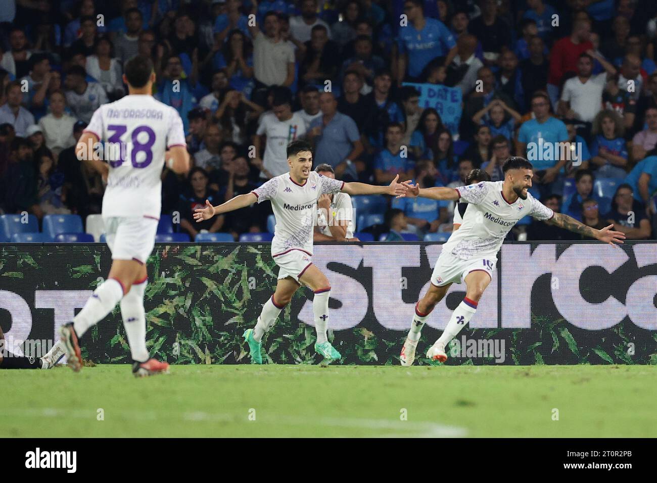 Acf Goals Naples, Italy. 08th Oct, 2023. Nicolas Gonzalez of ACF Fiorentina ...