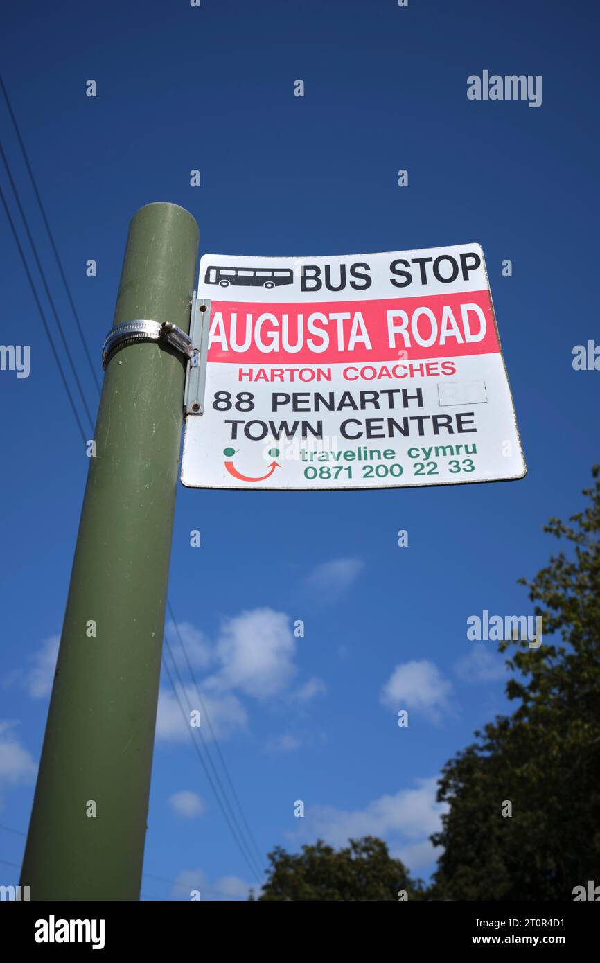 Augusta Road Bus Stop Penarth South Wales UK Stock Photo