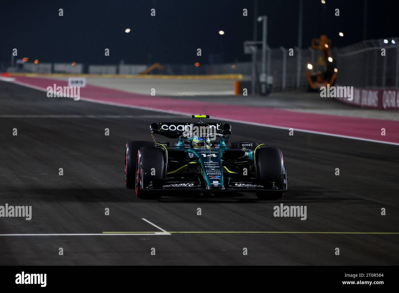 14 ALONSO Fernando (spa), Aston Martin F1 Team AMR23, action during the 2023 Formula 1 Qatar Grand Prix, 17th round of the 2023 Formula One World Championship from October 6 to 8, 2023 on the Lusail International Circuit, in Doha, Qatar - Photo Xavi Bonilla / DPPI Stock Photo