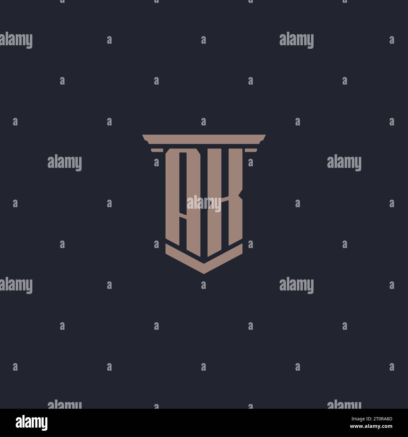 AX initial monogram logo with pillar style design Stock Vector
