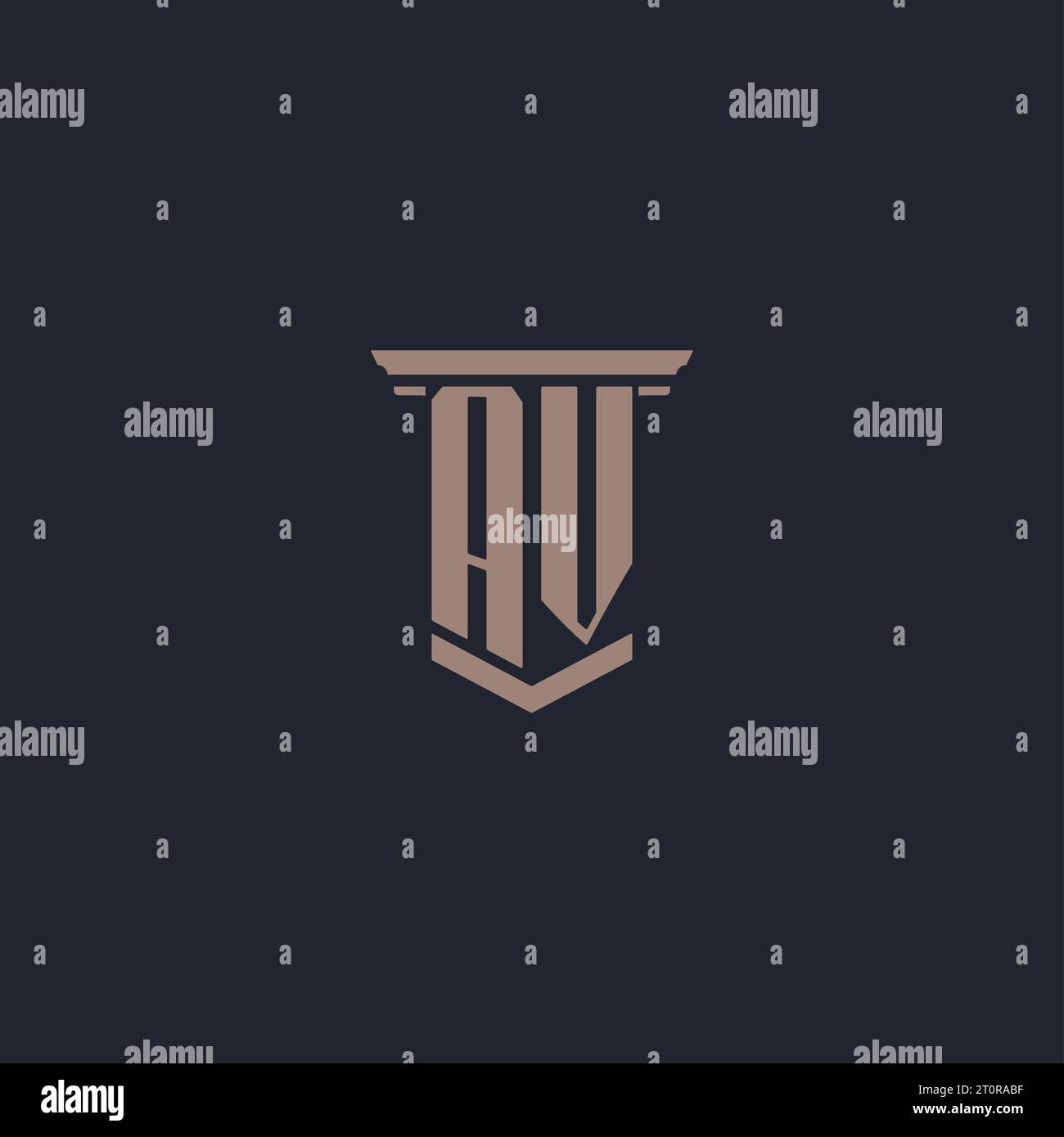 AV initial monogram logo with pillar style design Stock Vector