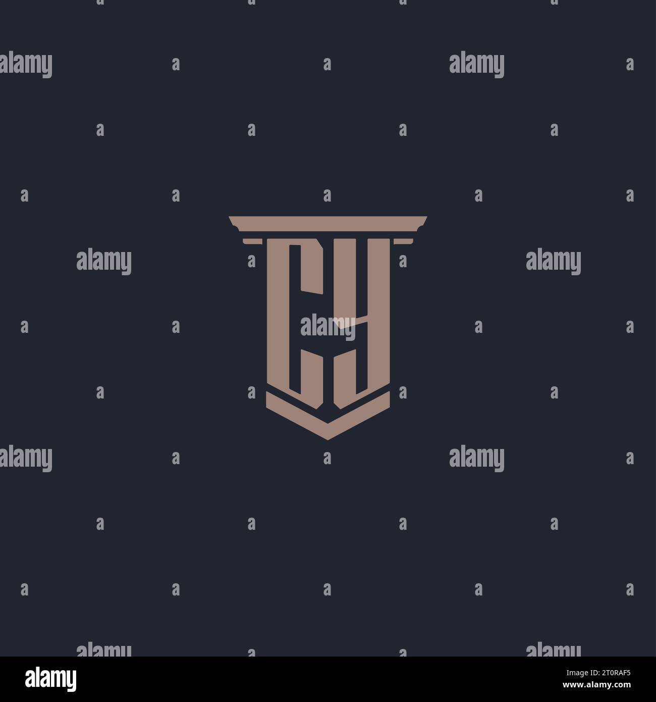 CY initial monogram logo with pillar style design Stock Vector