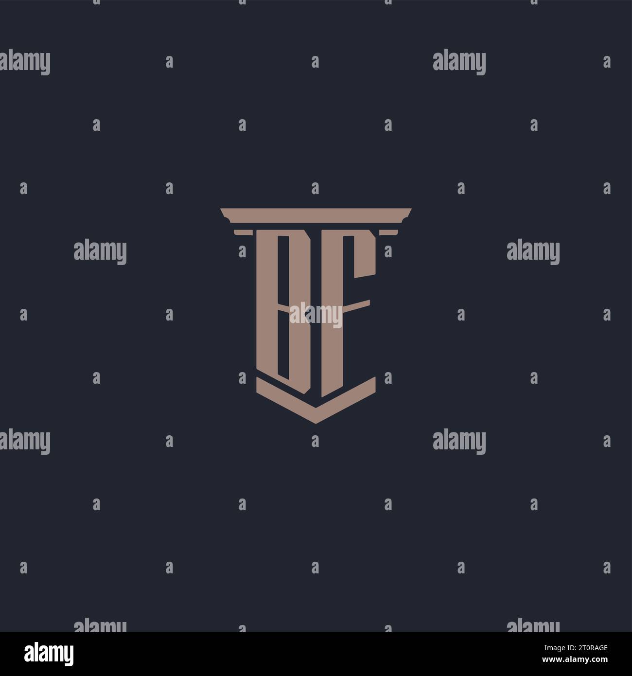 BF initial monogram logo with pillar style design Stock Vector