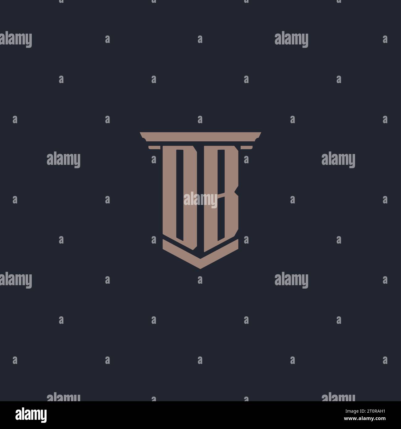 DB initial monogram logo with pillar style design Stock Vector