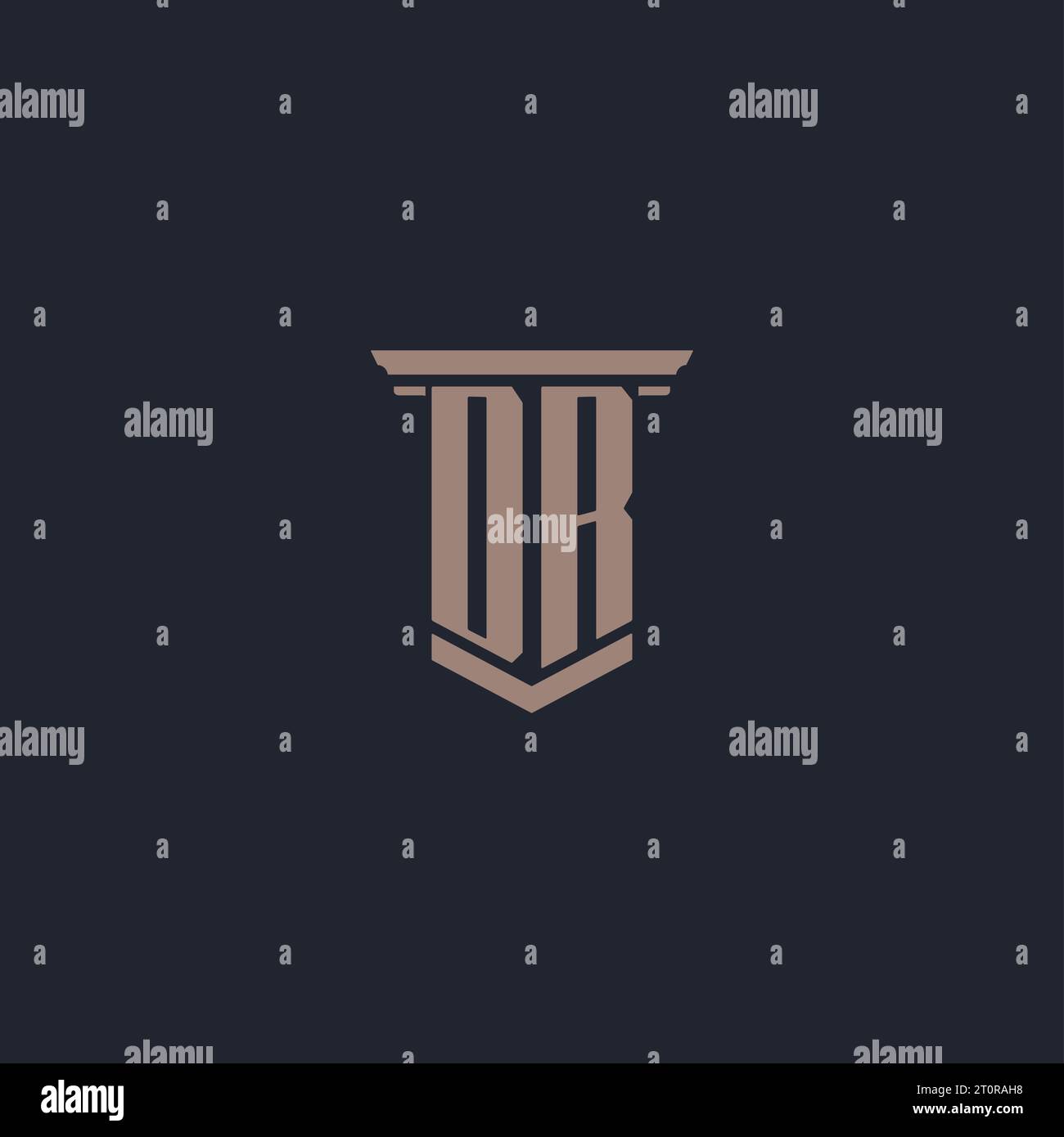 DR initial monogram logo with pillar style design Stock Vector