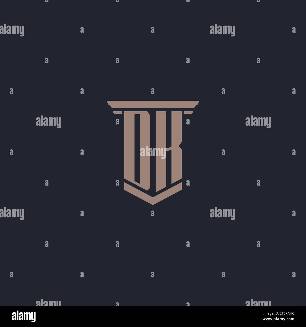 DK initial monogram logo with pillar style design Stock Vector