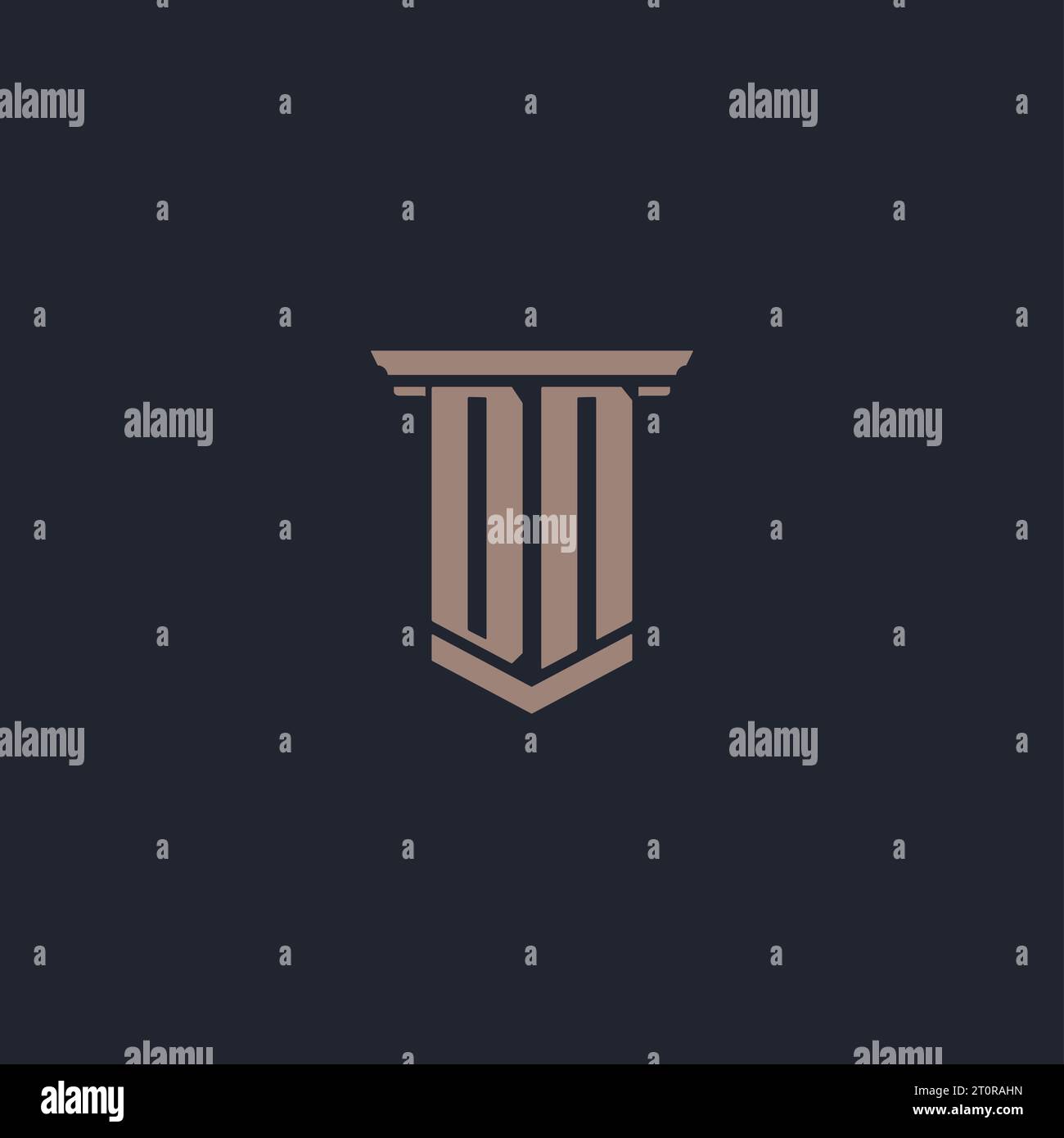 DN initial monogram logo with pillar style design Stock Vector