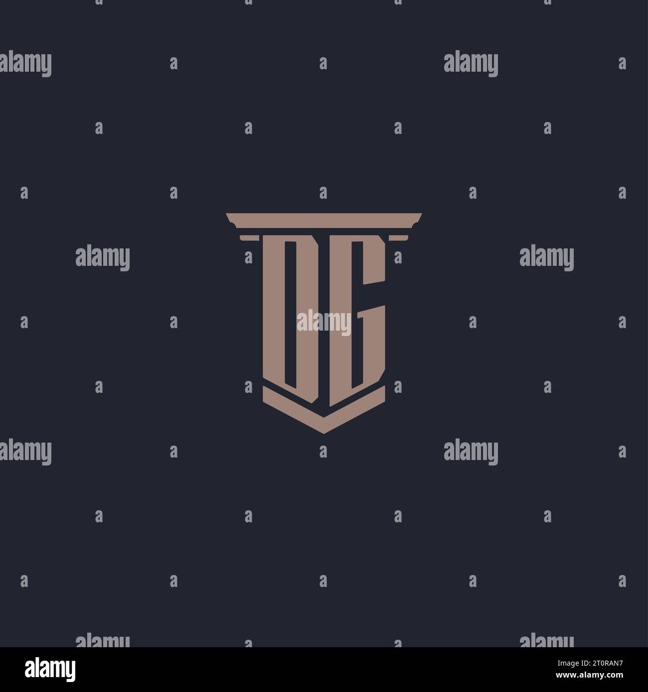 DG initial monogram logo with pillar style design Stock Vector