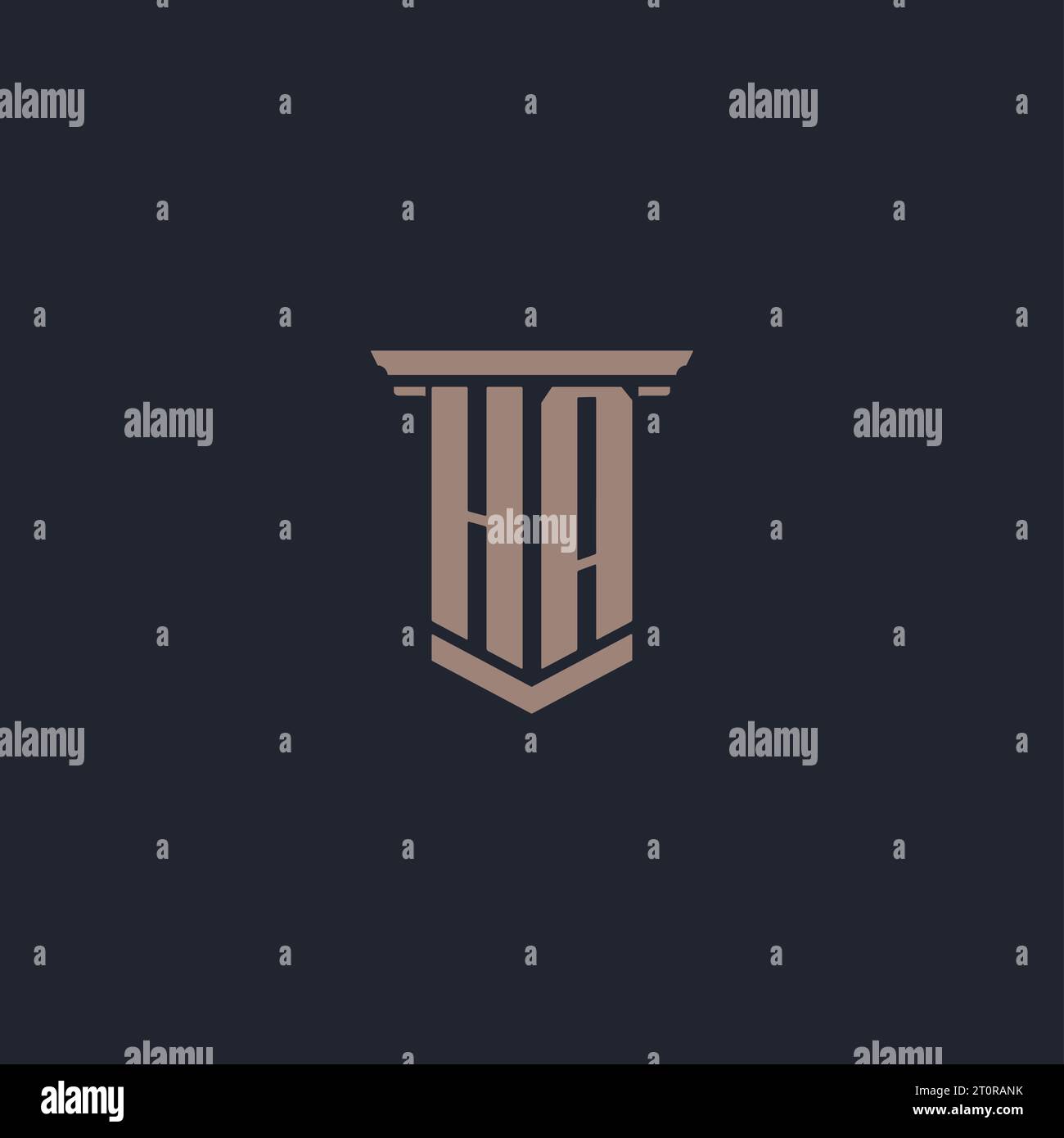 HA initial monogram logo with pillar style design Stock Vector