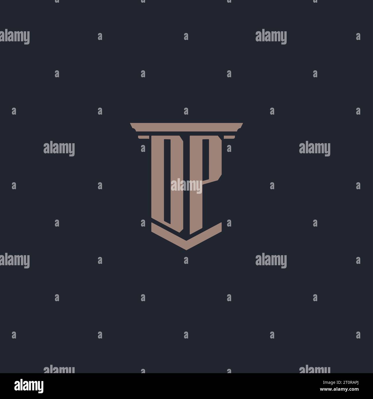 DP initial monogram logo with pillar style design Stock Vector