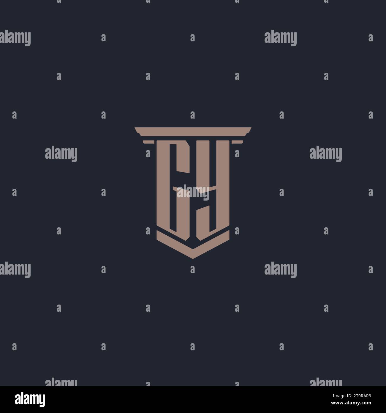 GY initial monogram logo with pillar style design Stock Vector
