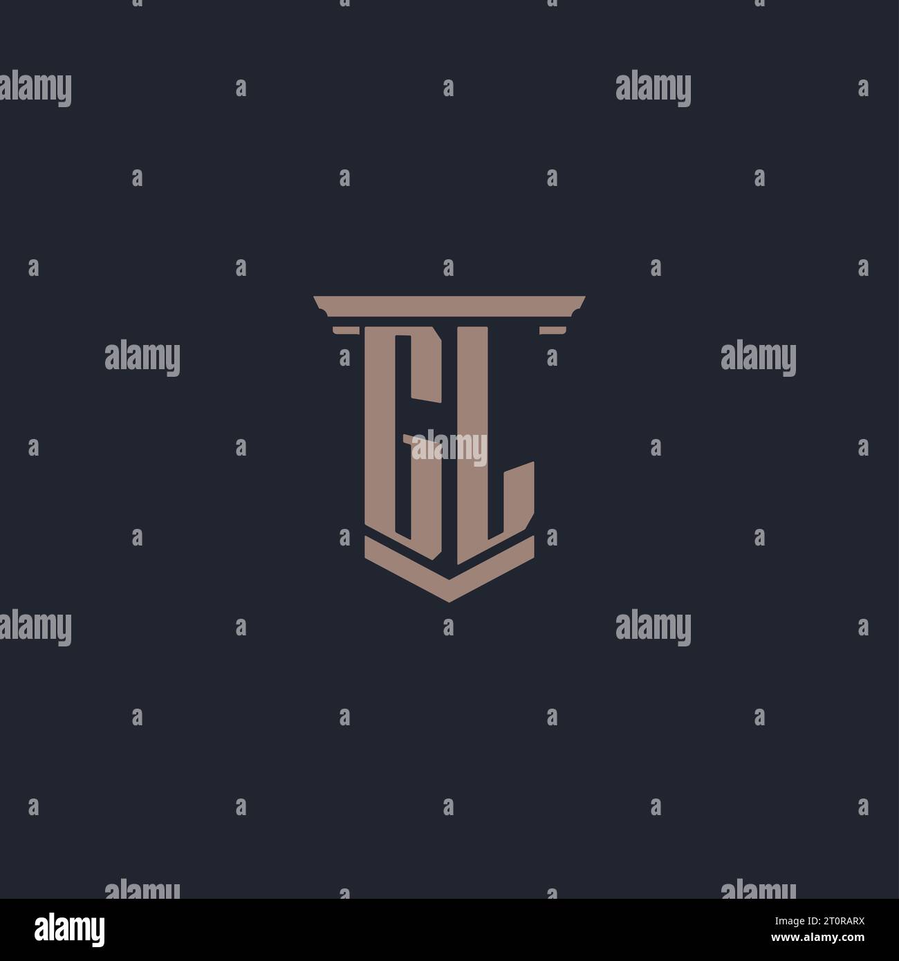 GL initial monogram logo with pillar style design Stock Vector