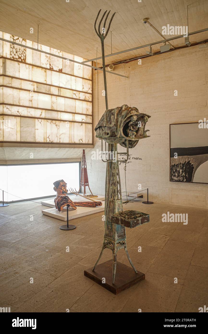 Mallorca, Spain - 8 Oct 2023: Abstact art at the Miro Foundation museum and gallery, Palma de Mallorca Stock Photo