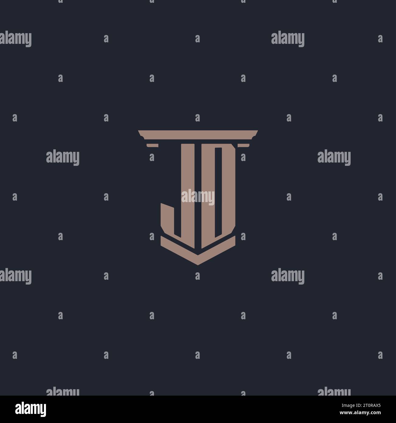 JD initial monogram logo with pillar style design Stock Vector