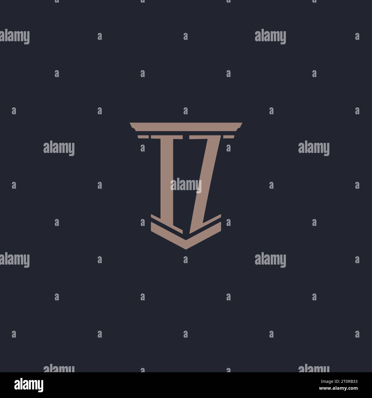 IZ initial monogram logo with pillar style design Stock Vector Image ...