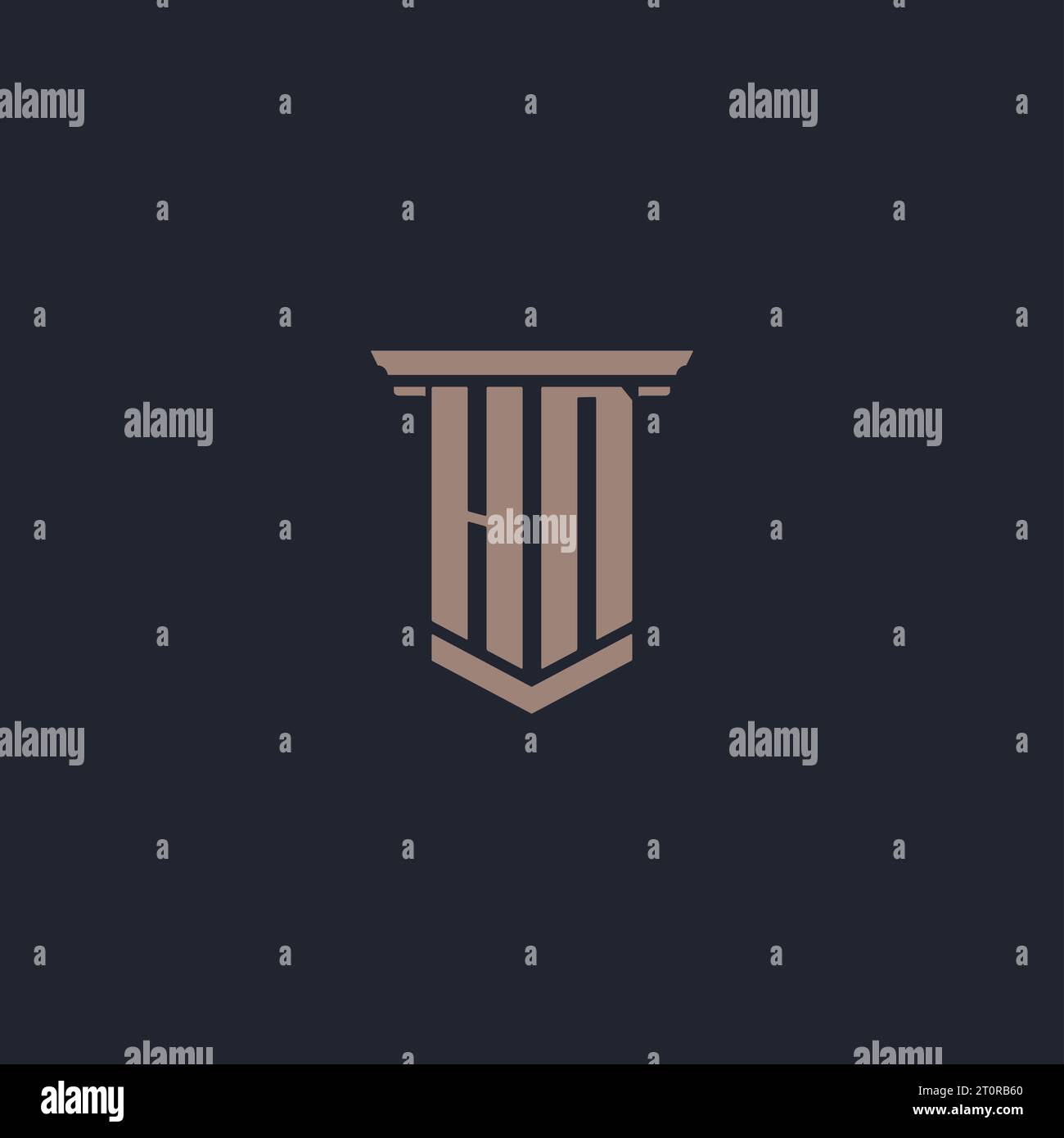 HN initial monogram logo with pillar style design Stock Vector