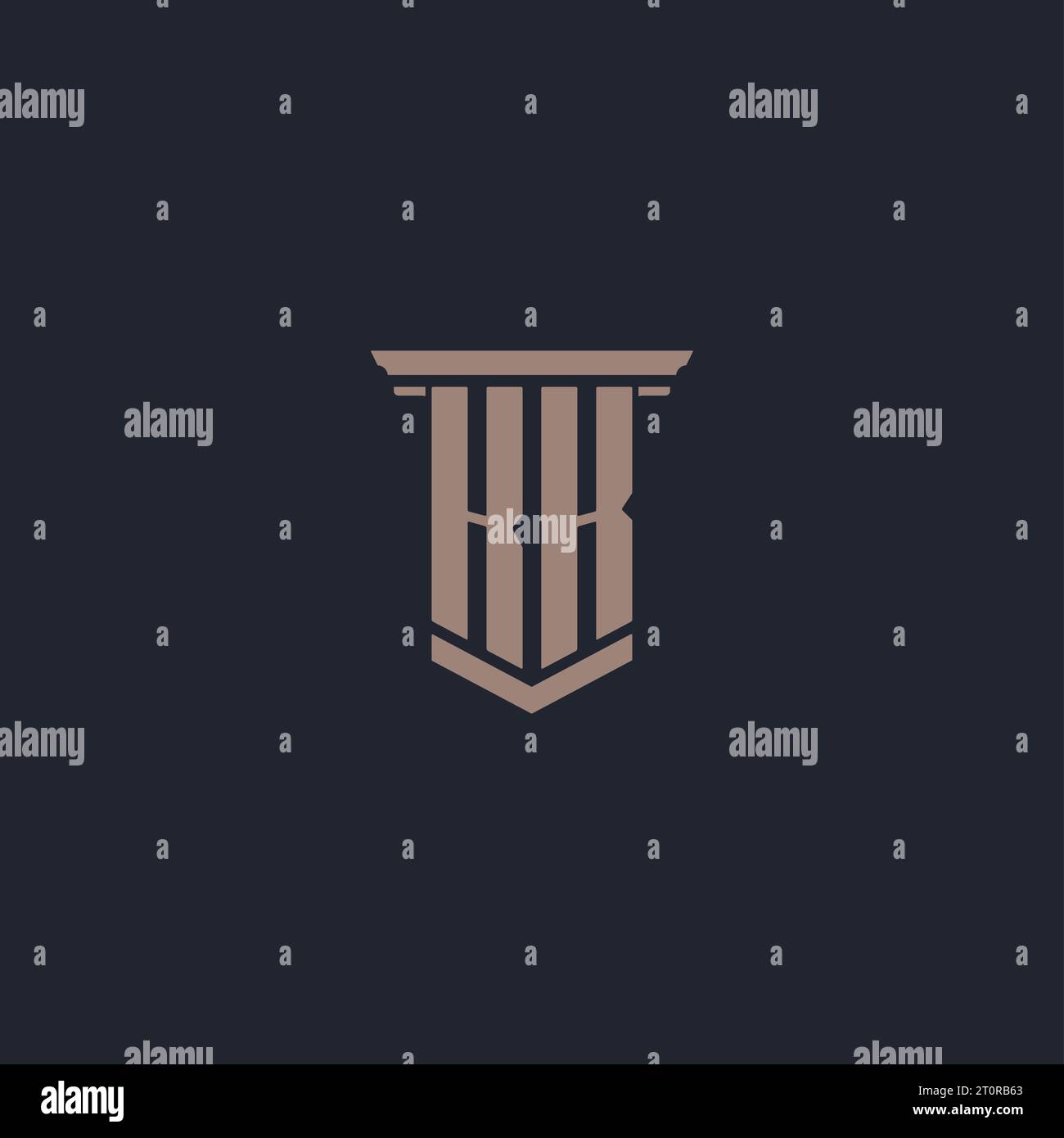 KK initial monogram logo with pillar style design Stock Vector Image ...