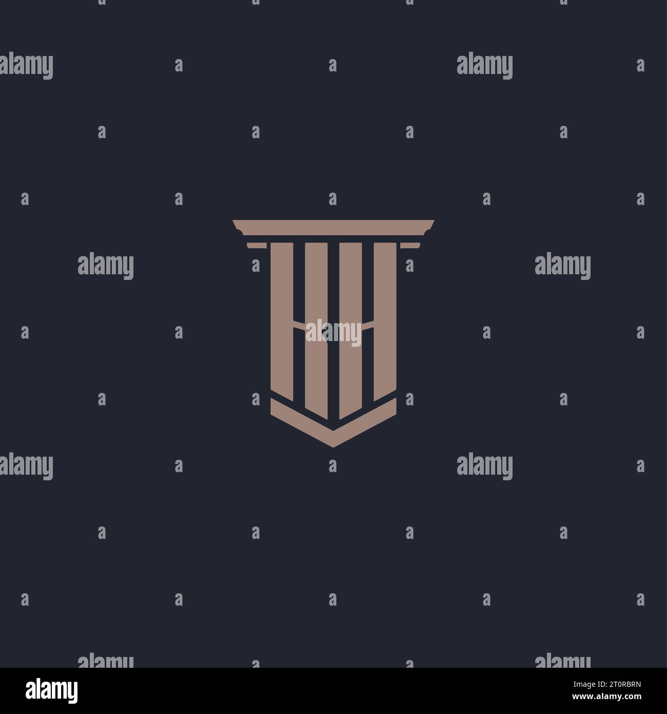 KH initial monogram logo with pillar style design Stock Vector