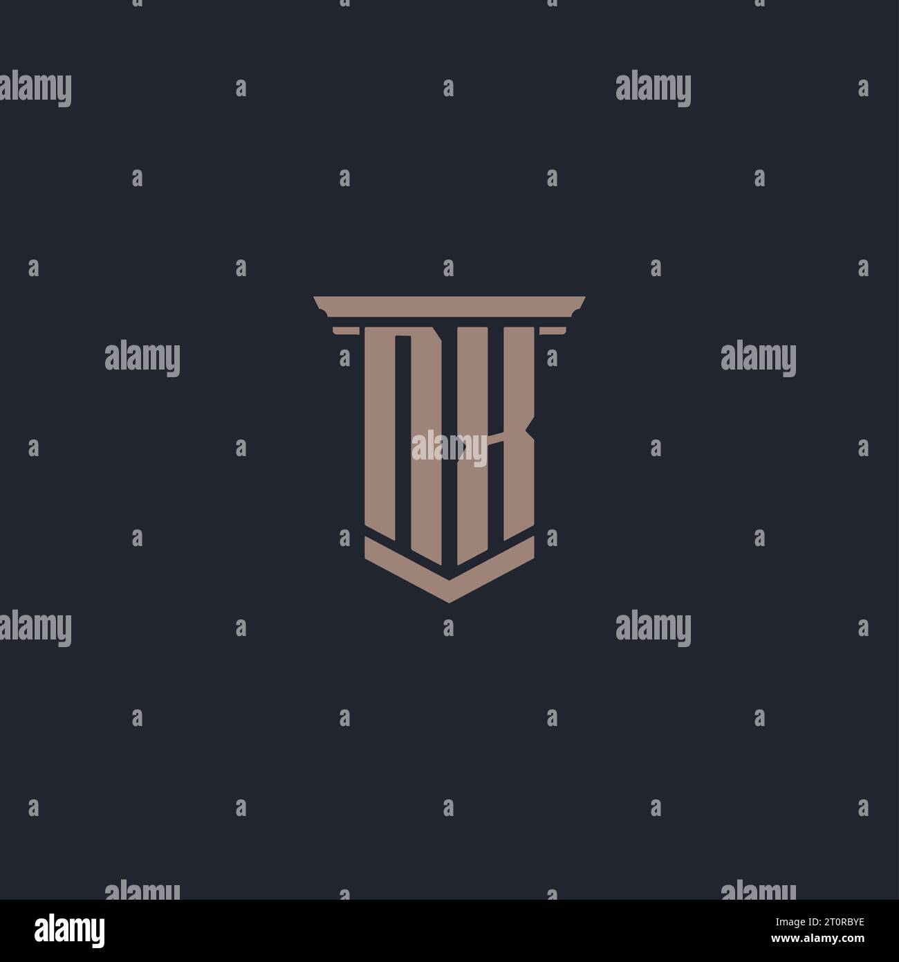 NX initial monogram logo with pillar style design Stock Vector
