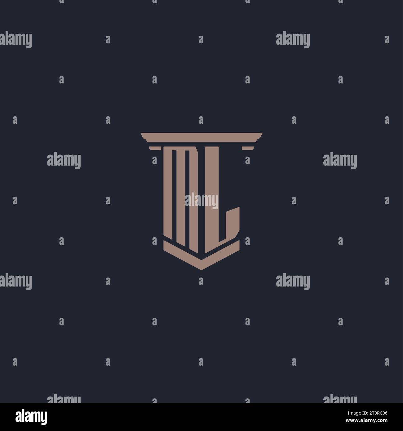 ML initial monogram logo with pillar style design Stock Vector Image ...