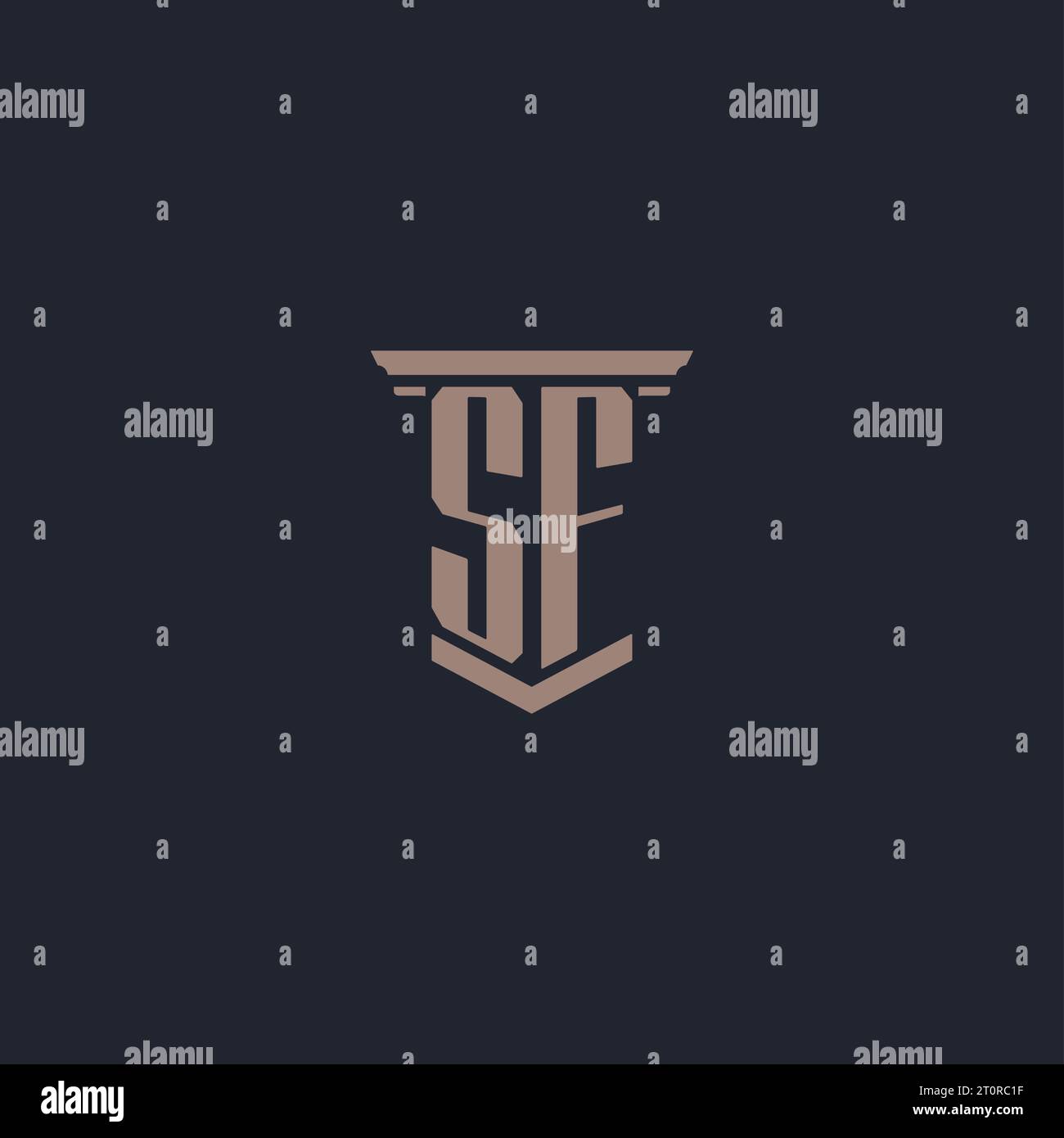 SF initial monogram logo with pillar style design Stock Vector Image ...