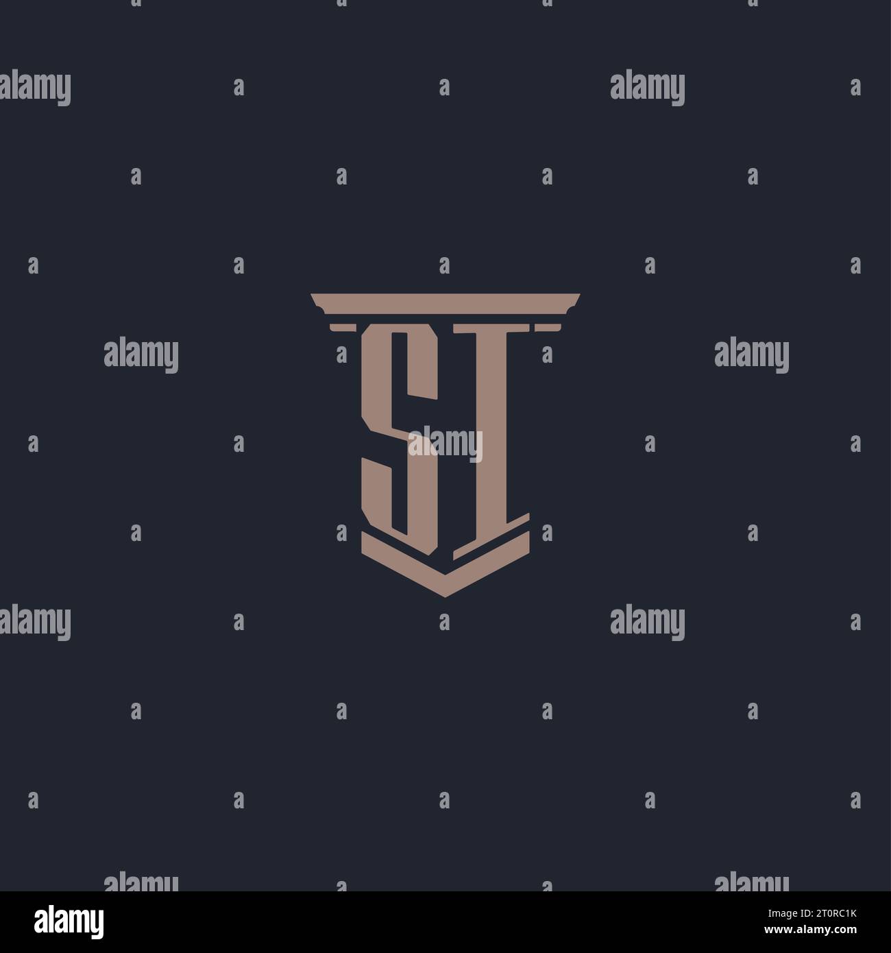 SI initial monogram logo with pillar style design Stock Vector Image ...