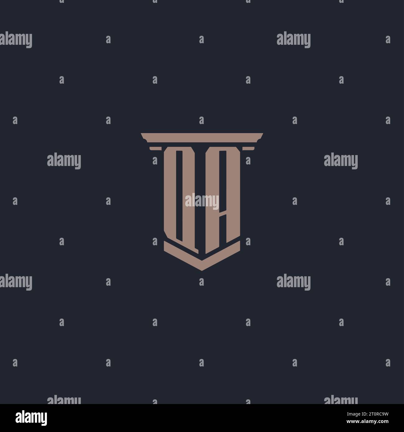 QA initial monogram logo with pillar style design Stock Vector