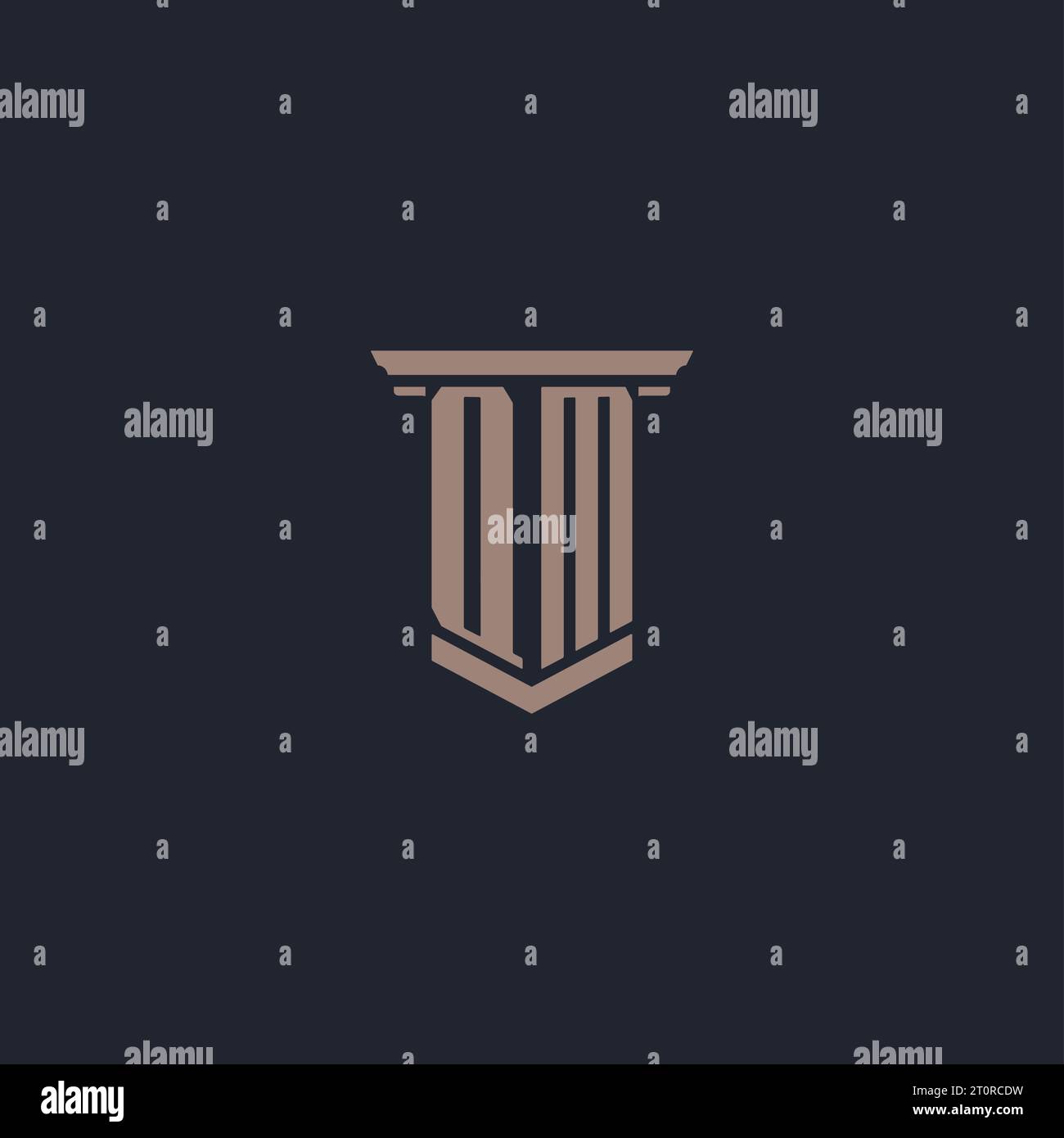 QM initial monogram logo with pillar style design Stock Vector Image ...