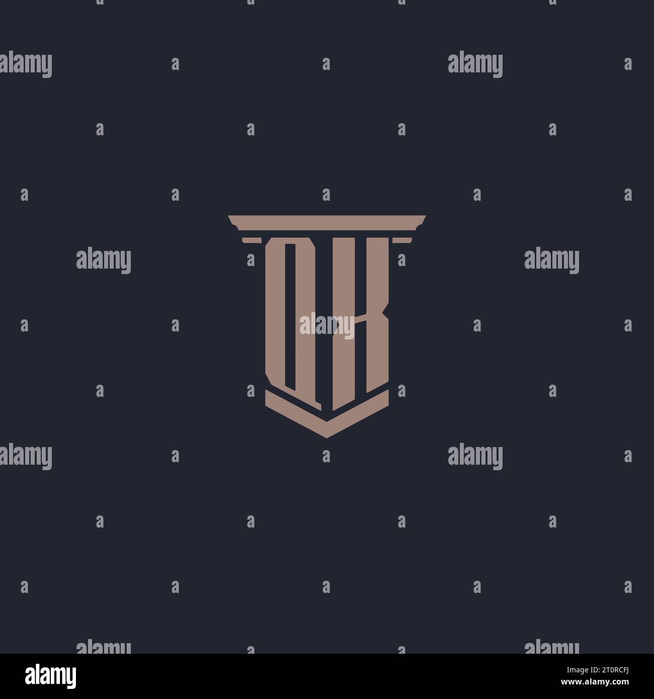 QX initial monogram logo with pillar style design Stock Vector Image ...