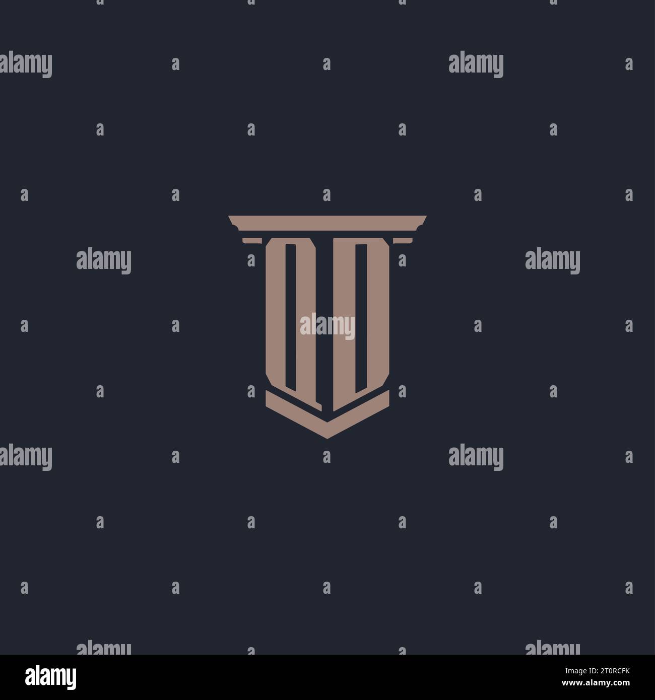 QD initial monogram logo with pillar style design Stock Vector