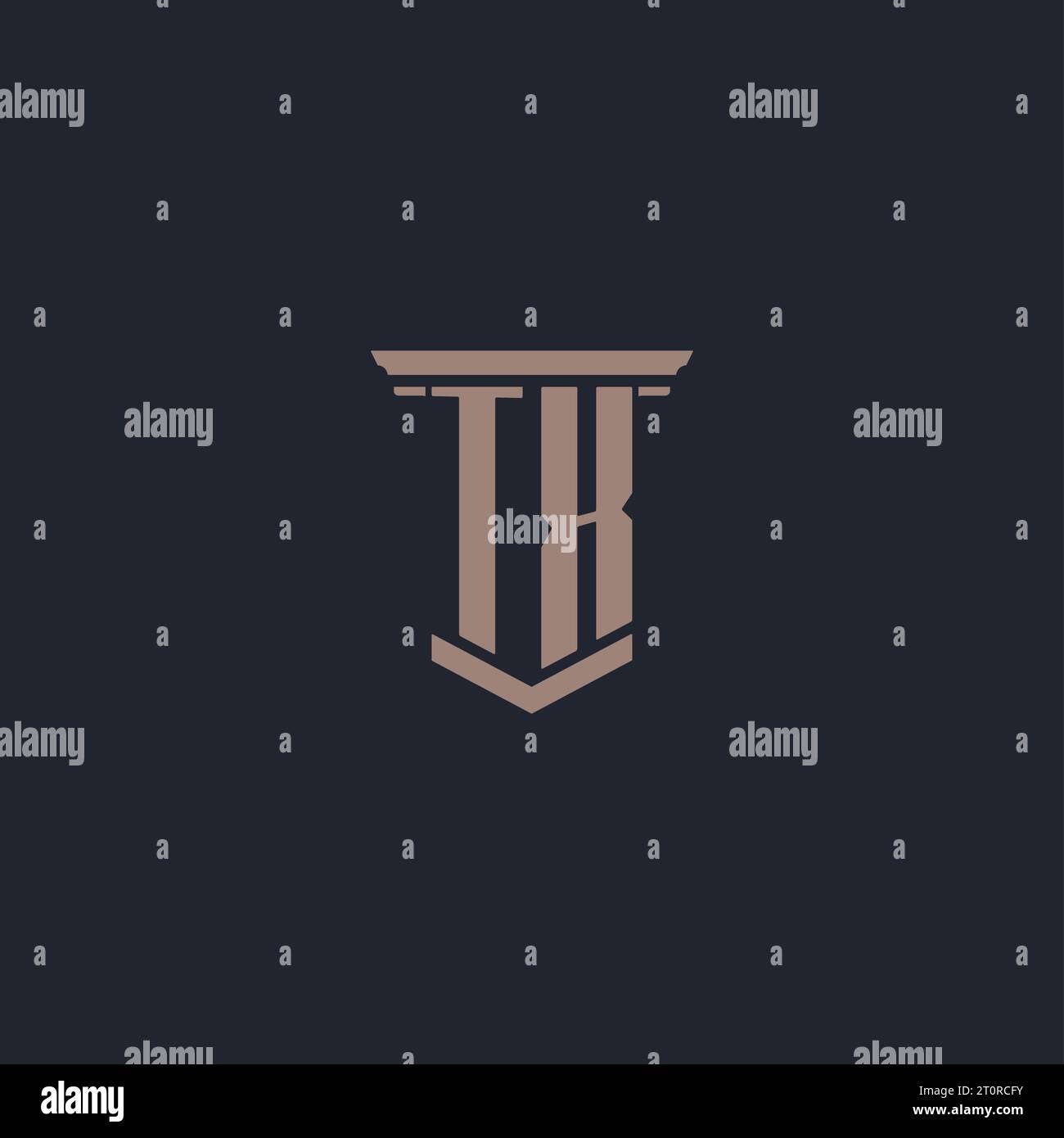 TX initial monogram logo with pillar style design Stock Vector Image ...