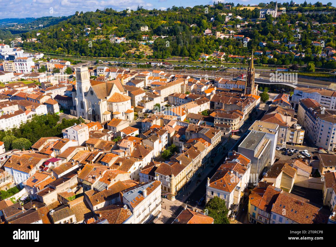 View from drone of Agen Stock Photo
